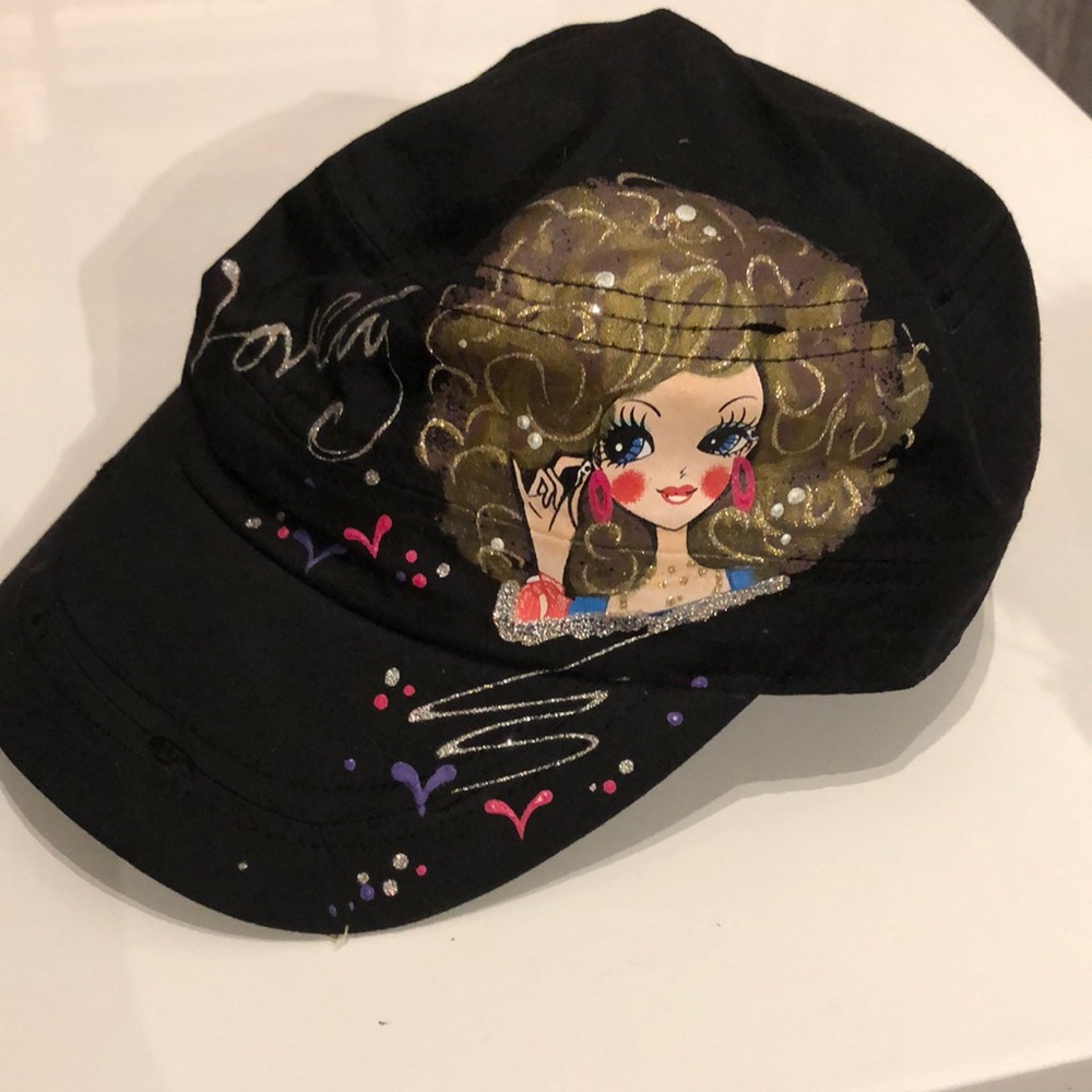 5for$20📗Black Cap with Cartoon Design